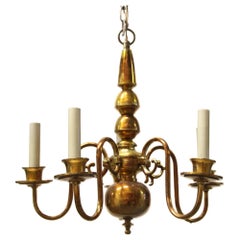 Waldorf Astoria Hotel Brass & Copper 5 Arm Chandelier from Park Ave, NYC