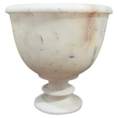 Hand-Carved White Marble Goblet from India