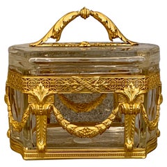 Napoleon III Ormolu Mounted Glass Casket / Box French Antique