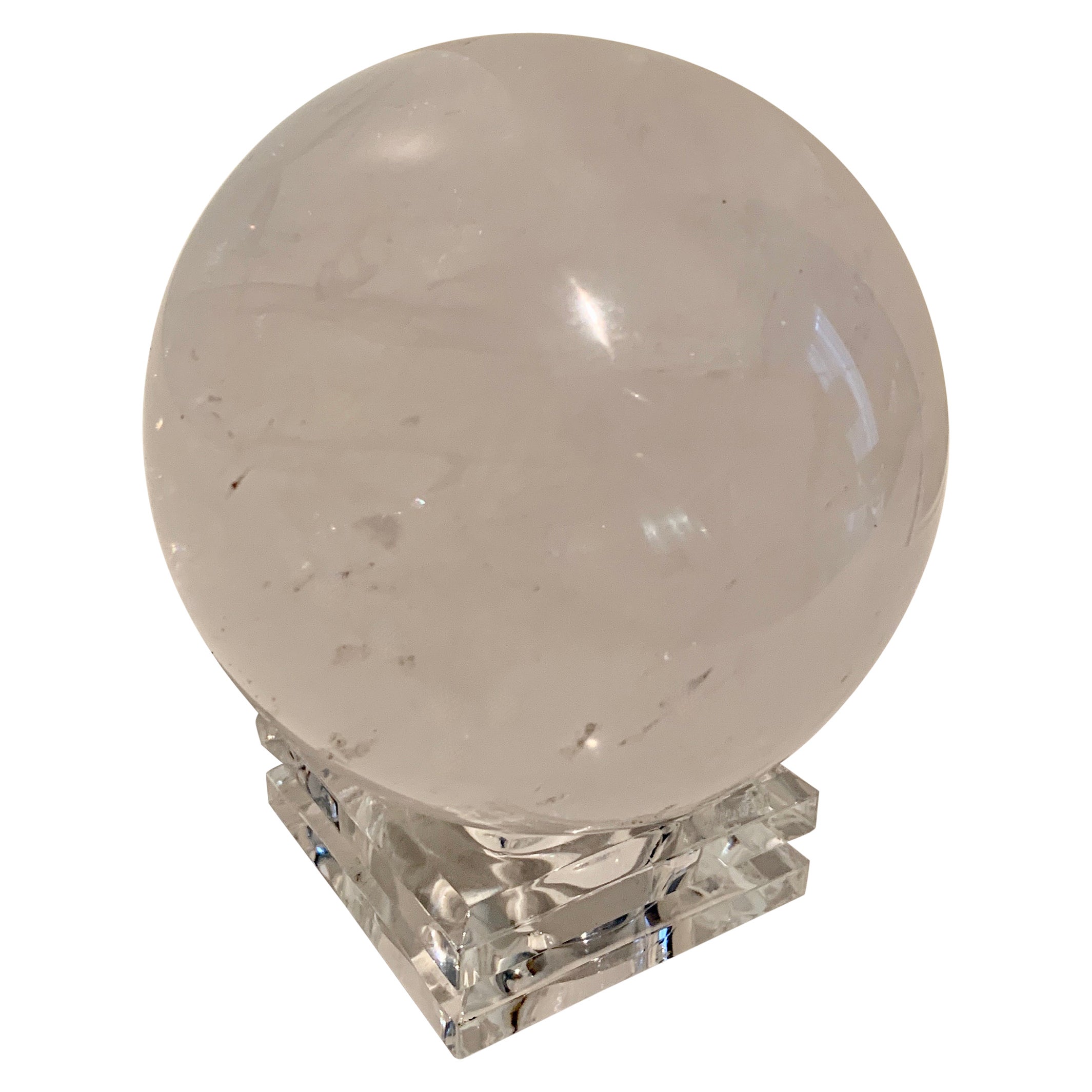 Rock Crystal Ball on Stand Paper Weight For Sale