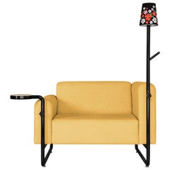 Yellow PK8 Armchair, Seat-Lamp Hybrid, Handmade Metal Structure by Paulo Kobylka