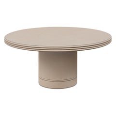 Round Leather Dining Table, Scala by Stephane Parmentier for Giobagnara