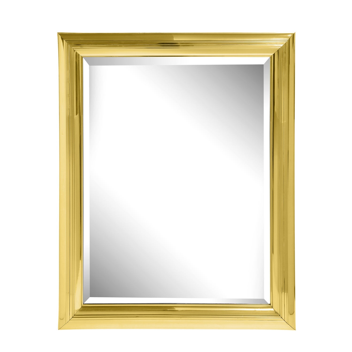Large Mirror with Molded Polished Brass Frame 1970s
