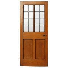 Antique Pine Door with Glazed Panels