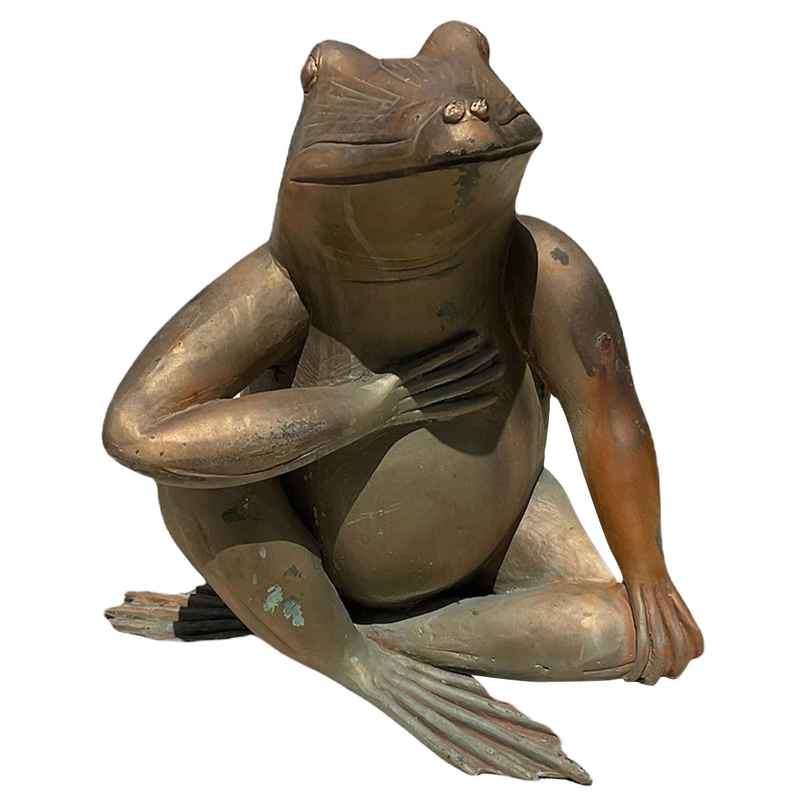Patinated Bronze Sculpture/Figure of a Frog