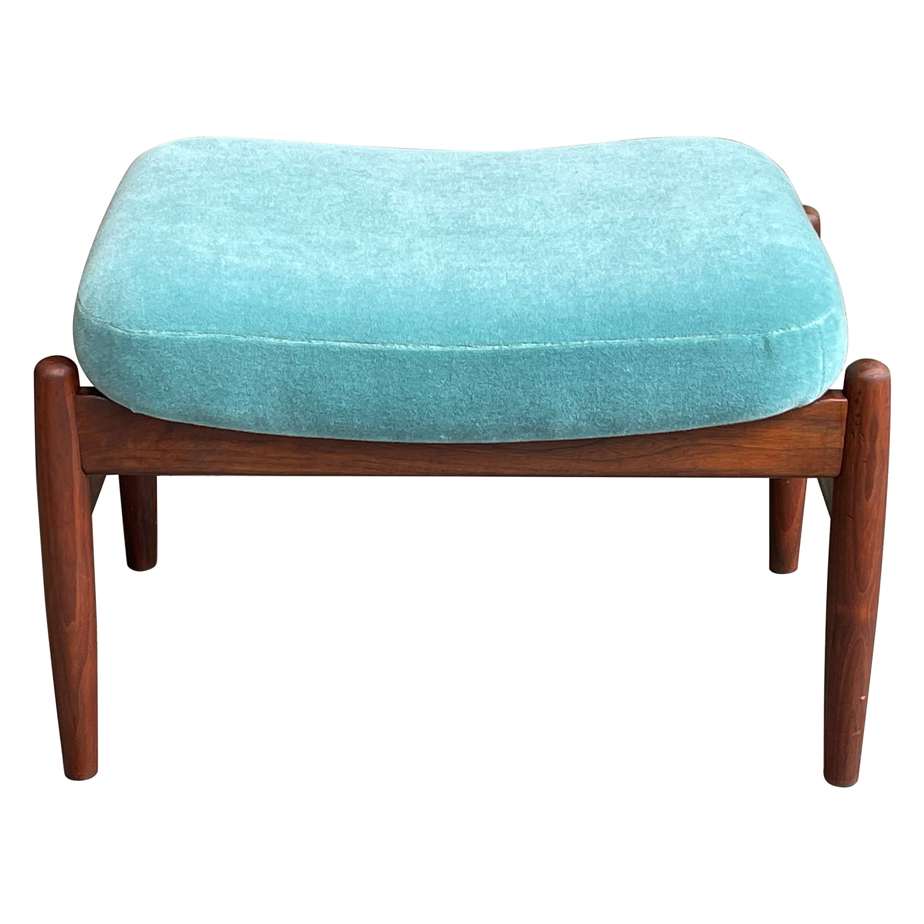 Folke Ohlsson for Dux Ottoman, Mohair and Walnut