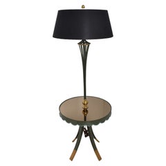 Arturo Pani Refined Elegance Floor Lamp with Scalloped Table, Mexico City, 1940s