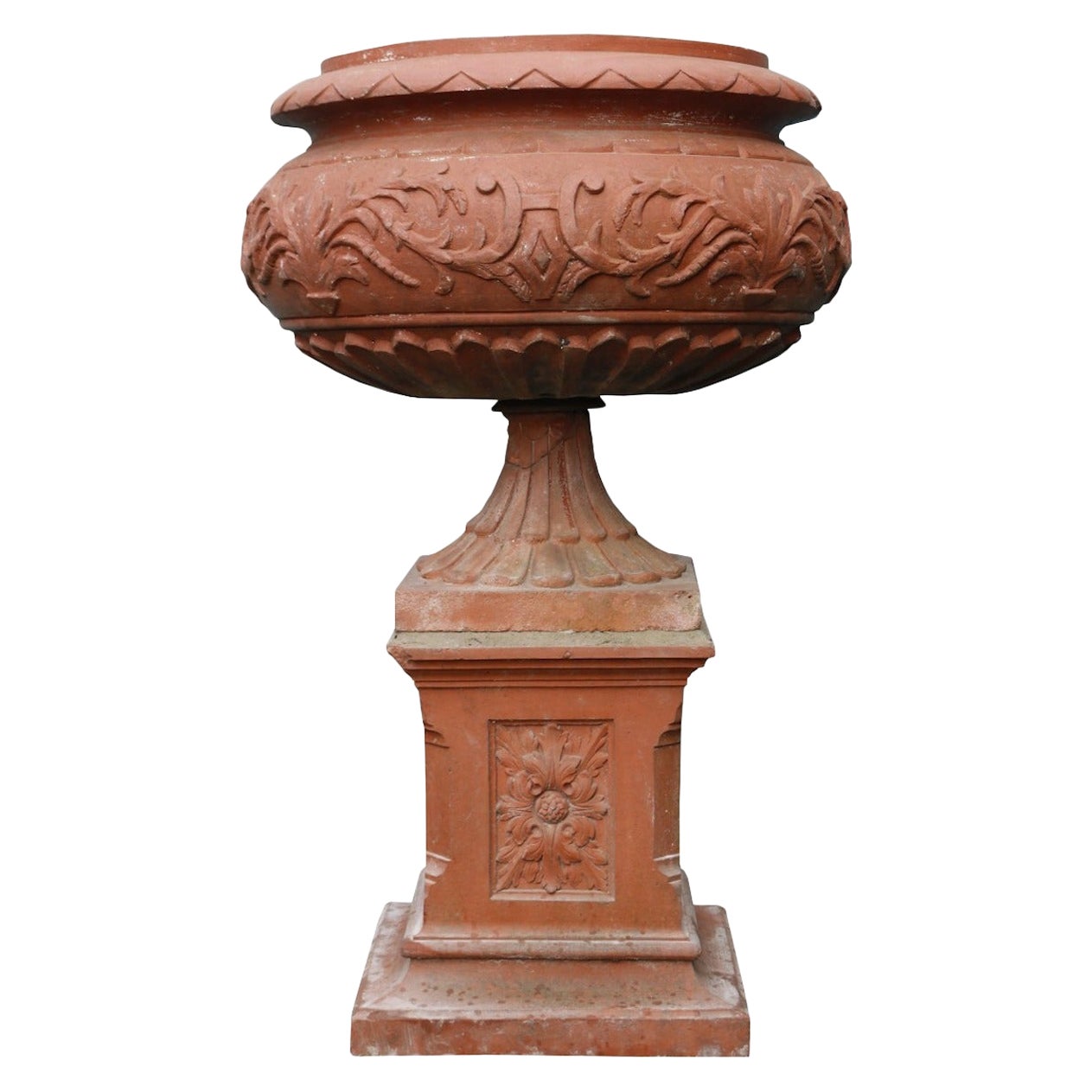 Large Antique Terracotta Garden Centrepiece Urn