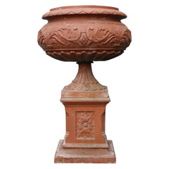 Large Antique Terracotta Garden Centrepiece Urn