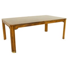 Hickory Manufacturing Company Mid Century Burlwood Inlaid Dining Table