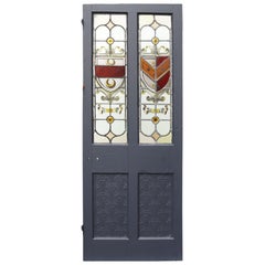 Reclaimed Interior Door with Stained Glass