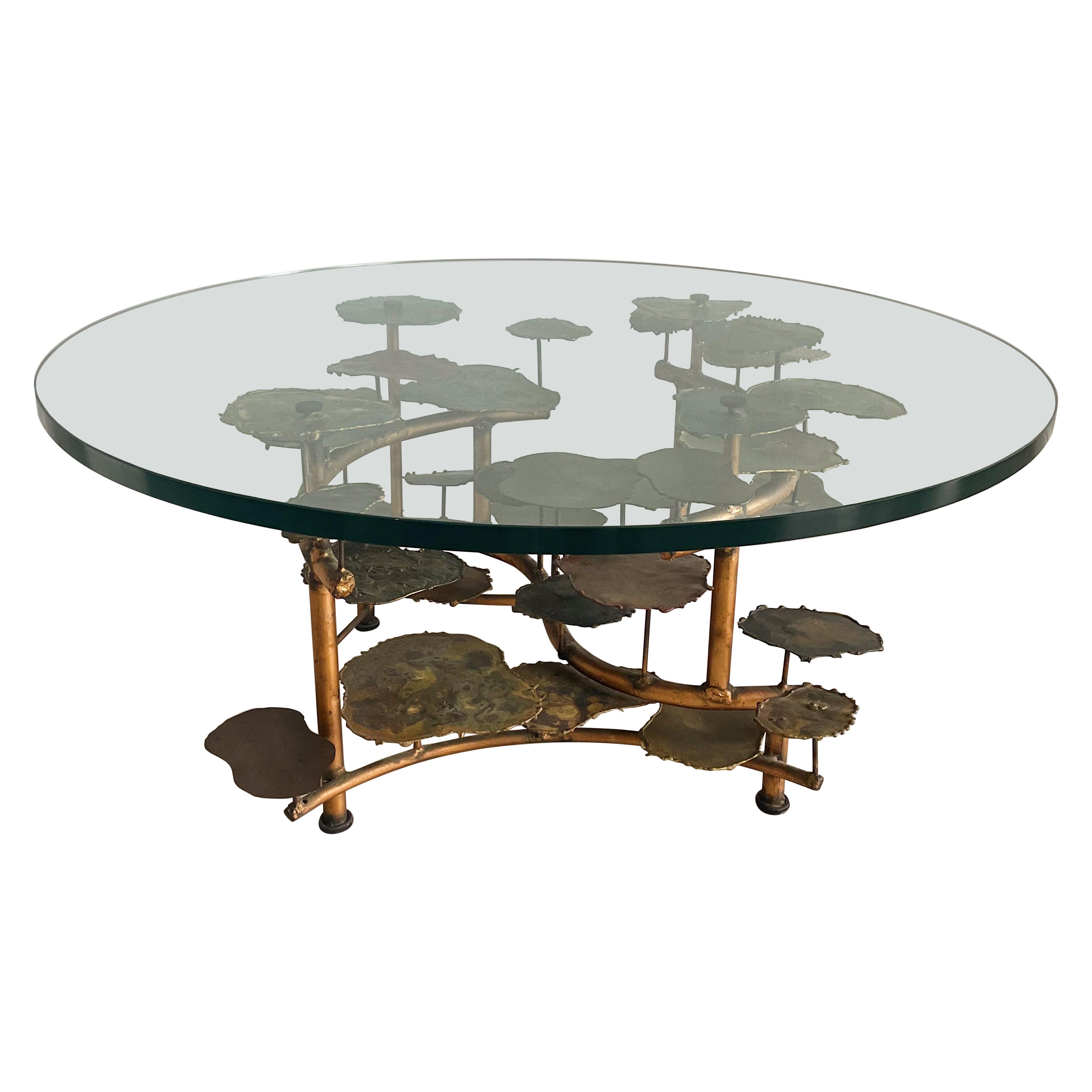 Silas Seandal Lily Pad Mixed Metal Vintage Coffee Table