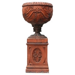 Antique Terracotta Urn on Plinth
