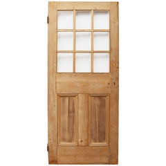 Used Reclaimed Pine Door with Glass Panel