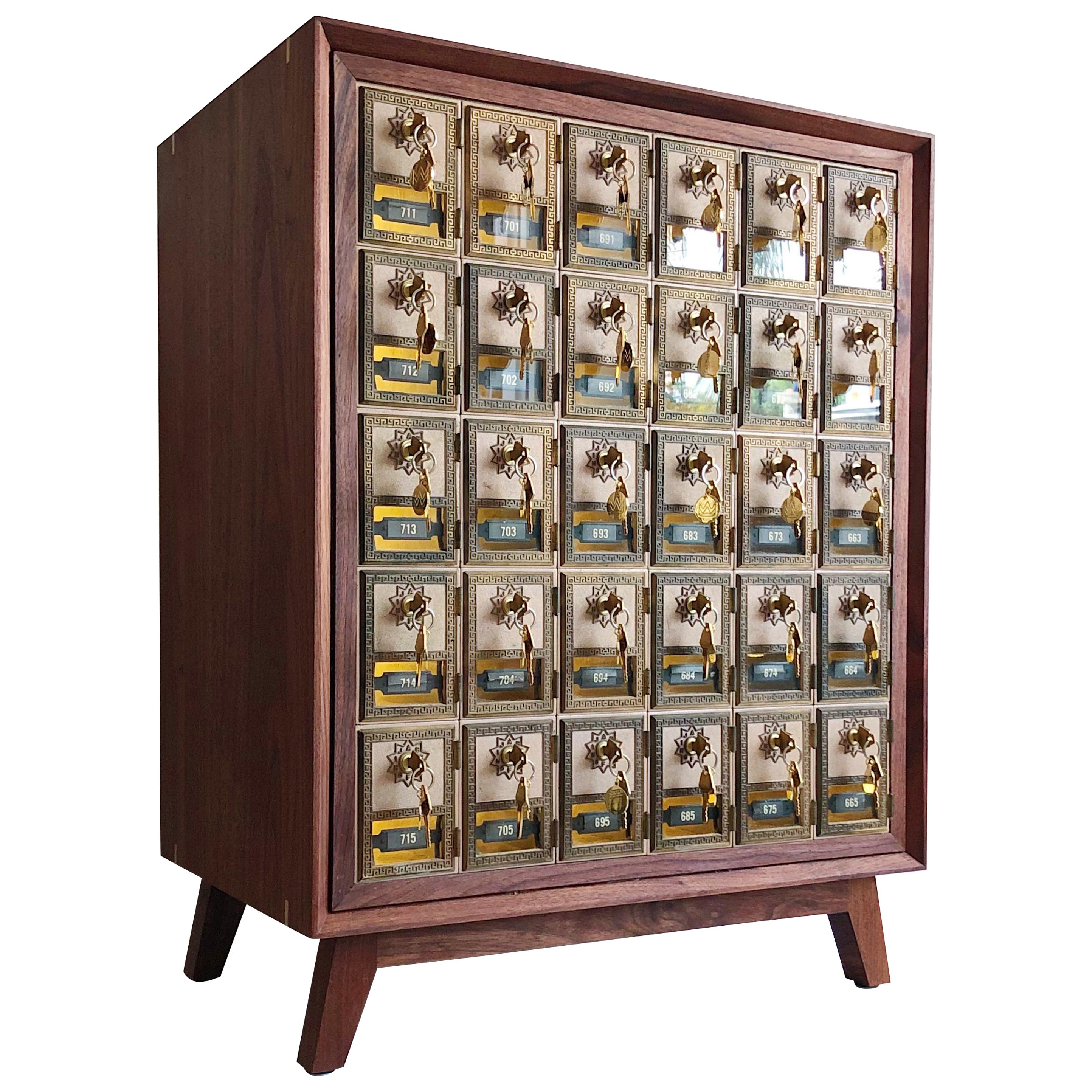Wigu Studios Costner Collection CC Cabinet With Antique Post Office Boxes