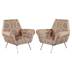 Pair of Italian Mid-Century Modern Lounge Chairs