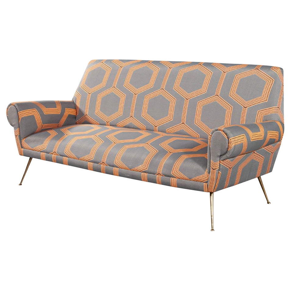 Italian Mid-Century Modern Sofa Settee
