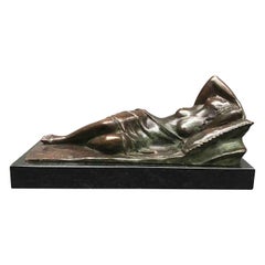 19th Century Italian Sleeping Venus Bronze Sculpture Signed E Sala
