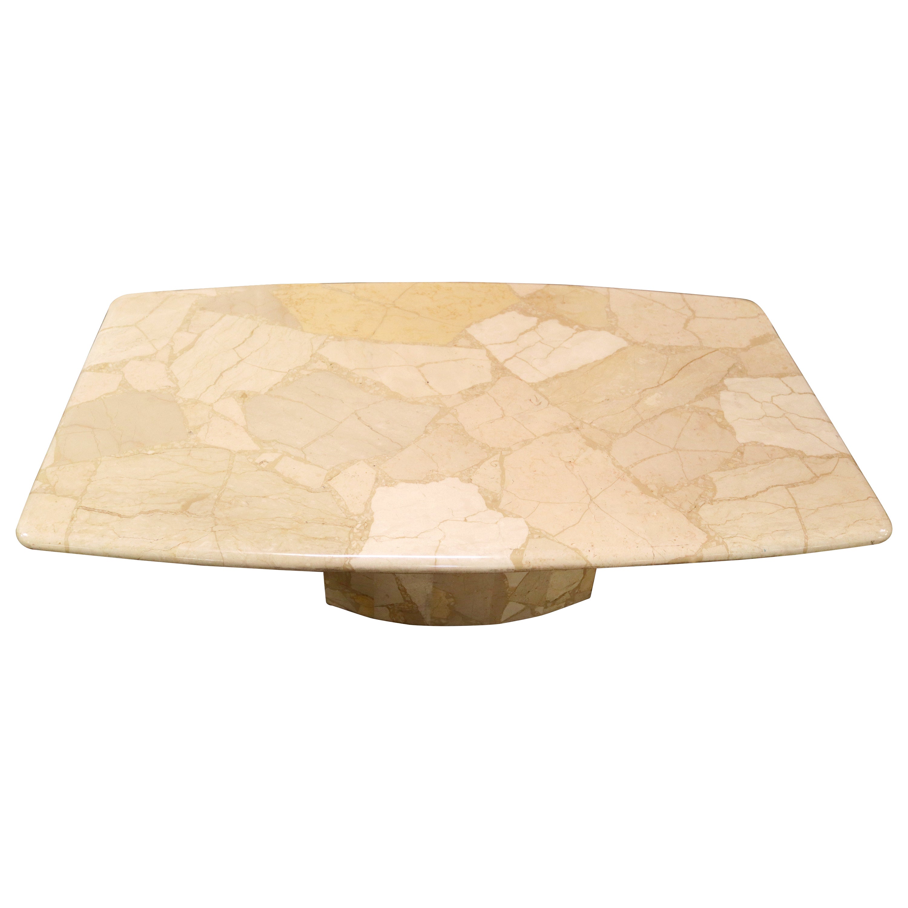 Contemporary Modern Rectangular Solid Marble Coffee Table, Italy, 1980s