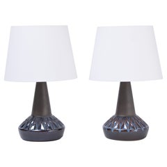 Pair of Blue Danish Mid-Century Modern Table Lamps by Einar Johansen for Soholm