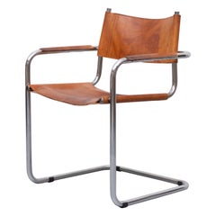 Mart Stam S34 Leather Bauhaus Cantilever Armchair 