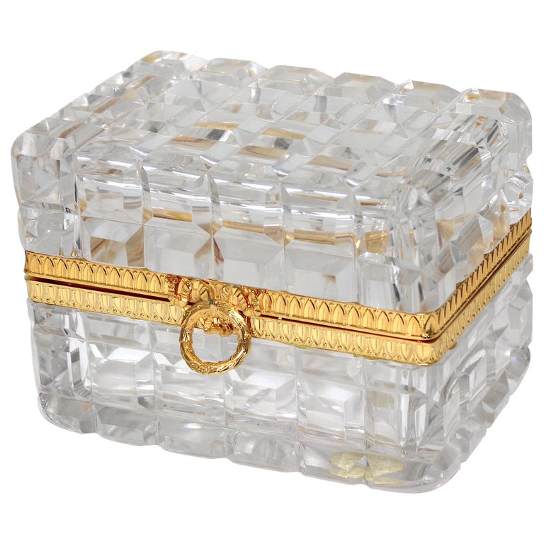 Baccart Style Crystal Storage Box For Sale