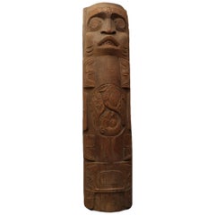 Totem Pole, "Shark Mother" Northwest Coast Carved Wood by Duane Pasco