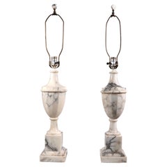 Pr. Classical Alabaster Table Lamps