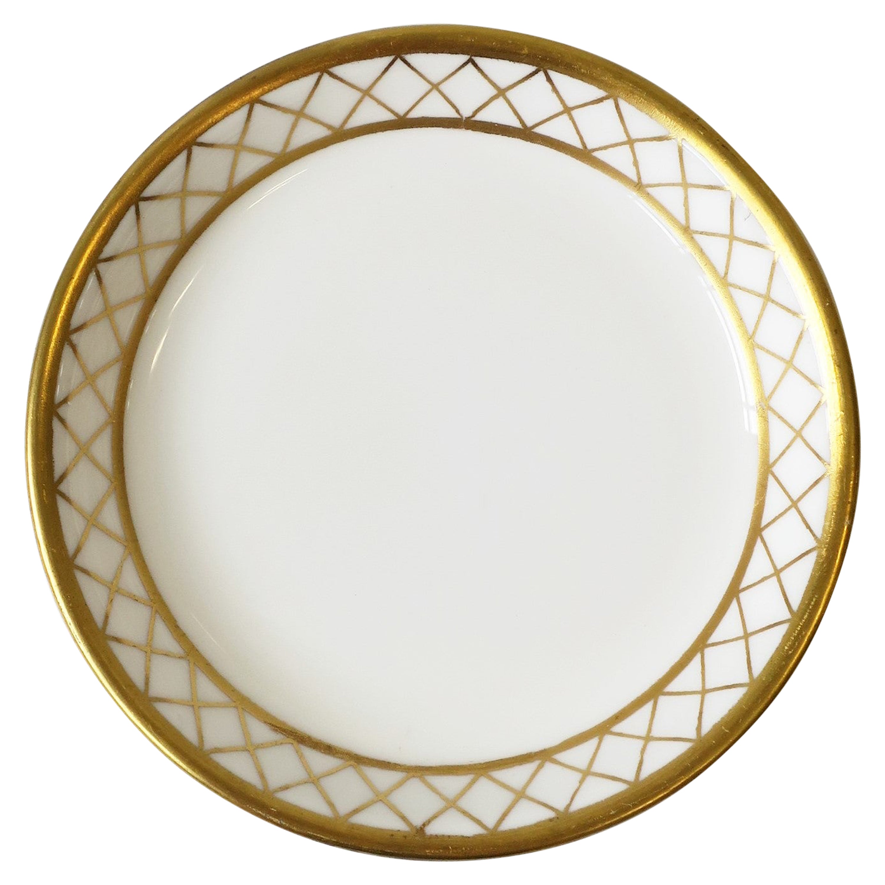 Jewelry Dish White and Gold Porcelain by Spode 