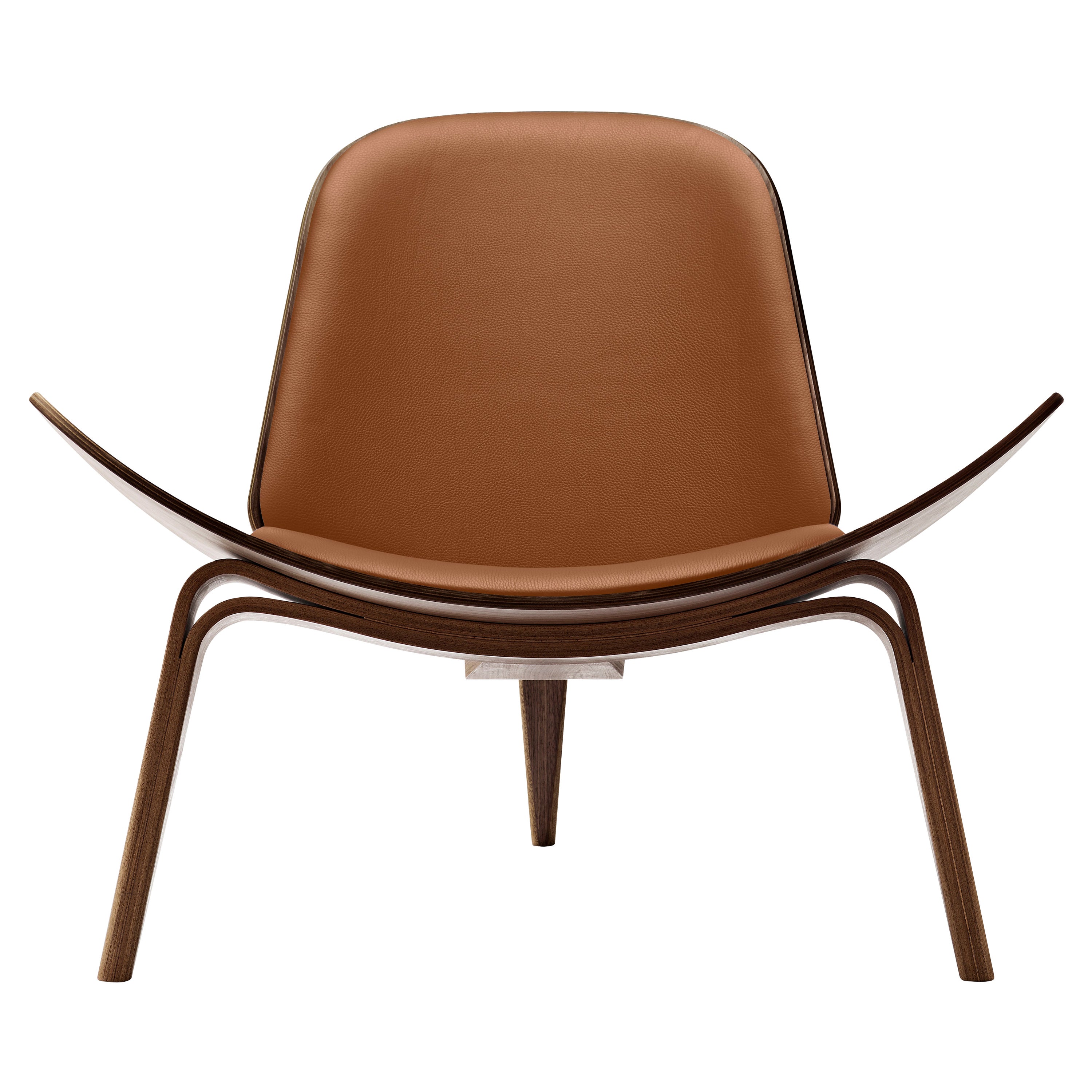 CH07 Shell Chair in Walnut Oil with Thor 307 Leather Seat by Hans J. Wegner