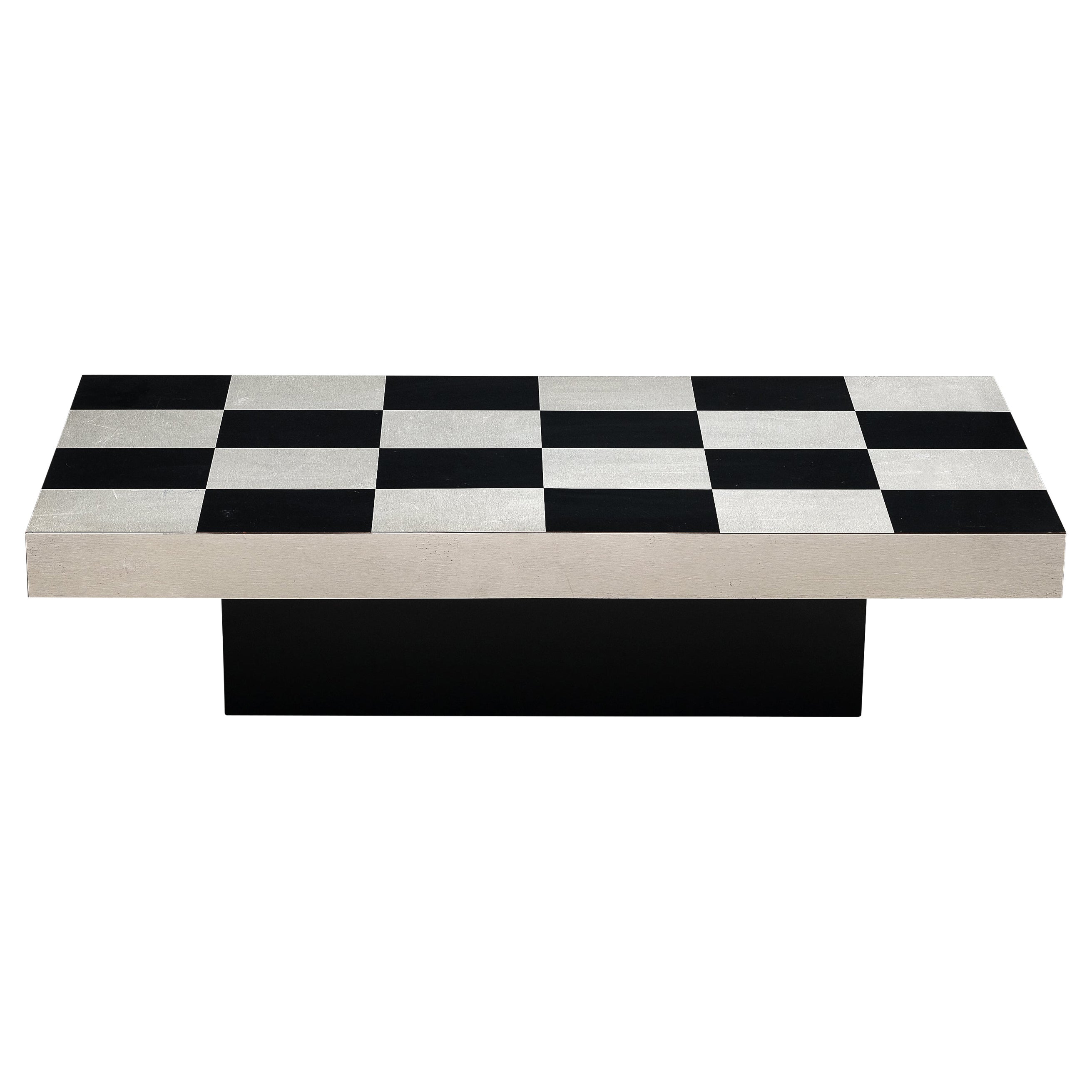 Italian Chequered Coffee Table in Metal 