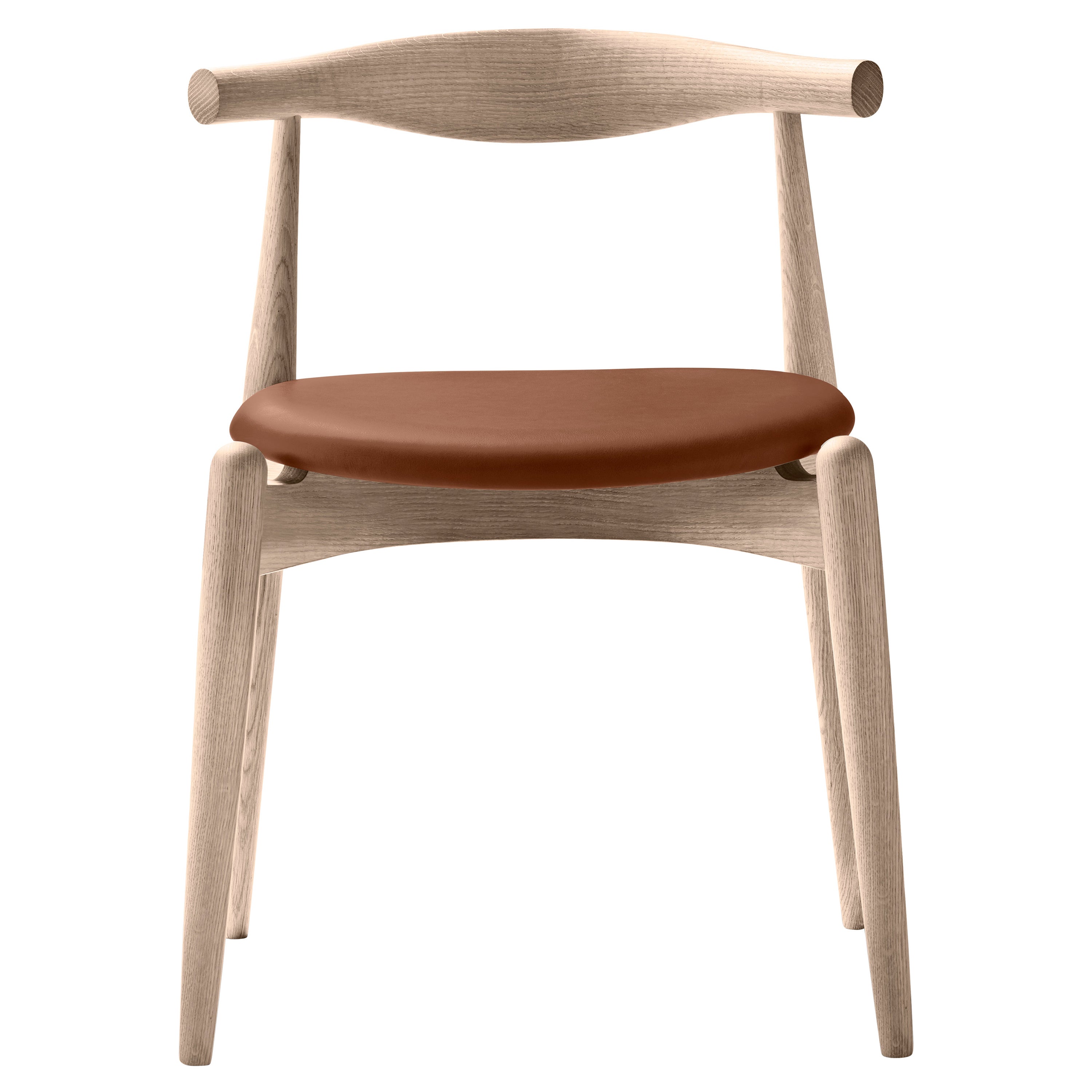 CH20 Elbow Chair in Oak Soap with Thor 307 Leather Seat by Hans J. Wegner