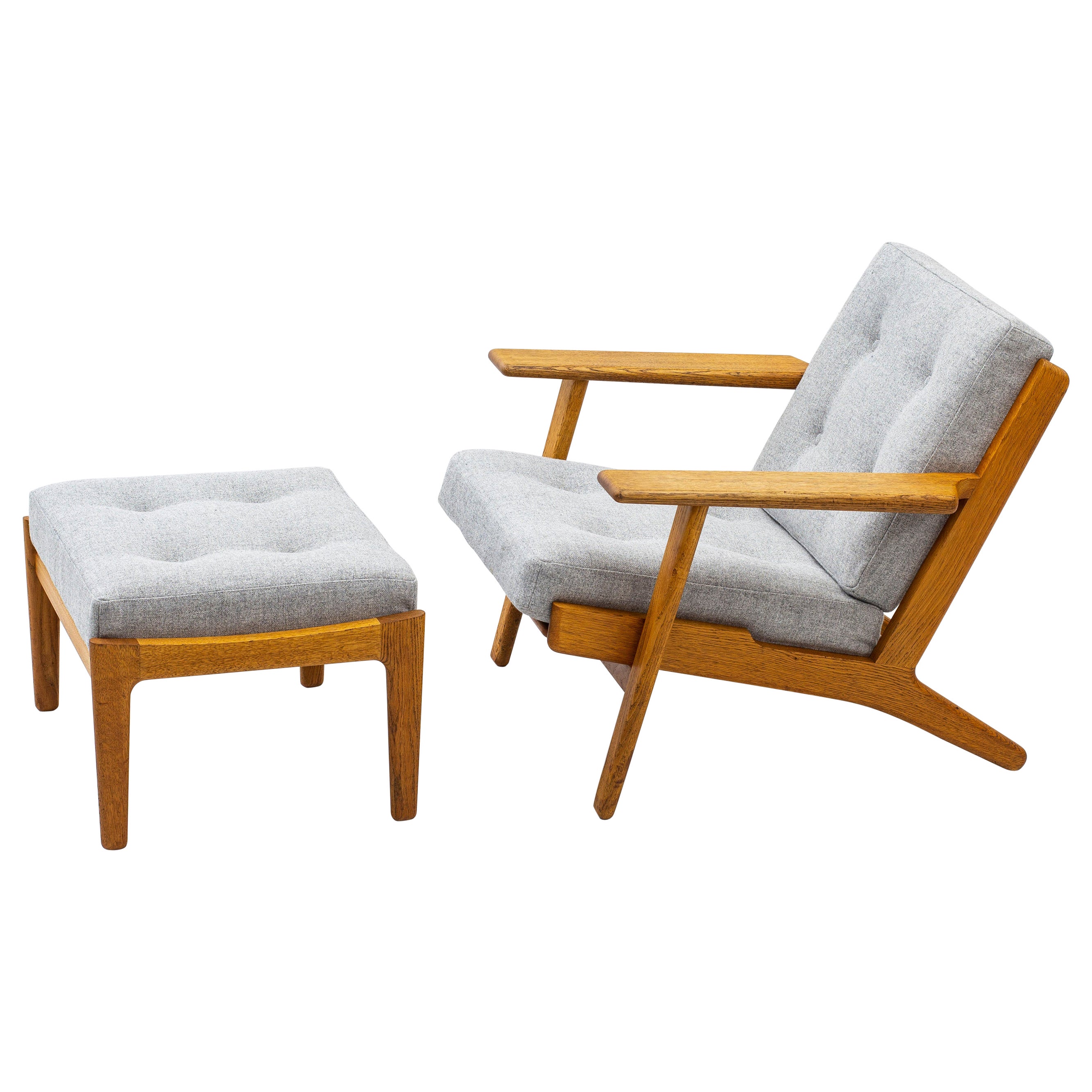 Lounge Chair and Ottoman by Hans J. Wegner for GETAMA, Denmark, 1960s