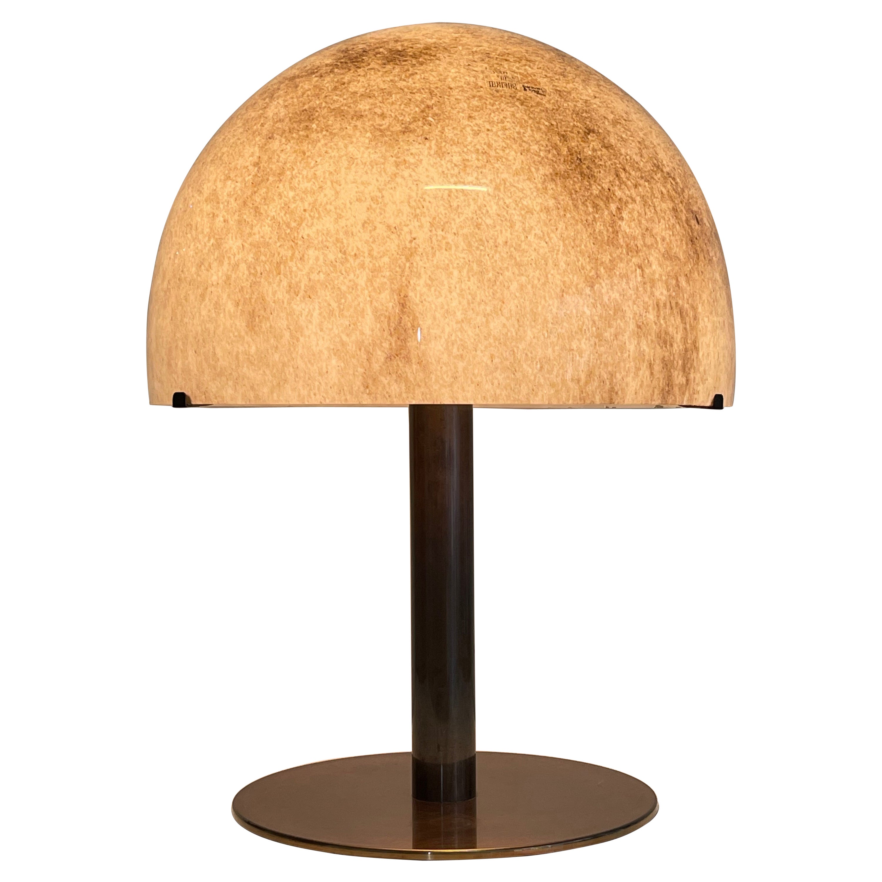 Large Murano Glas and Brass Mushroom Table Lamp by Barovier & Toso, ca. 1960s For Sale