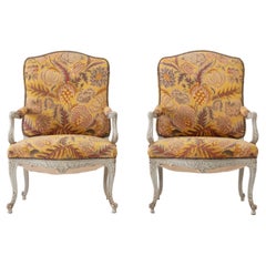Antique Pair of 1920s French Painted Chairs