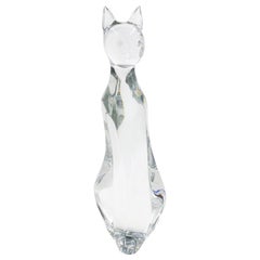 Baccarat Mid-Century Crystal Cat