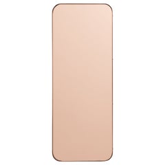 Quadris Rectangular Rose Gold Contemporary Mirror with a Copper Frame, Large