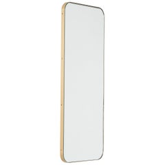 Quadris Rectangular Modern Mirror with a Brass Frame, Customisable, Large