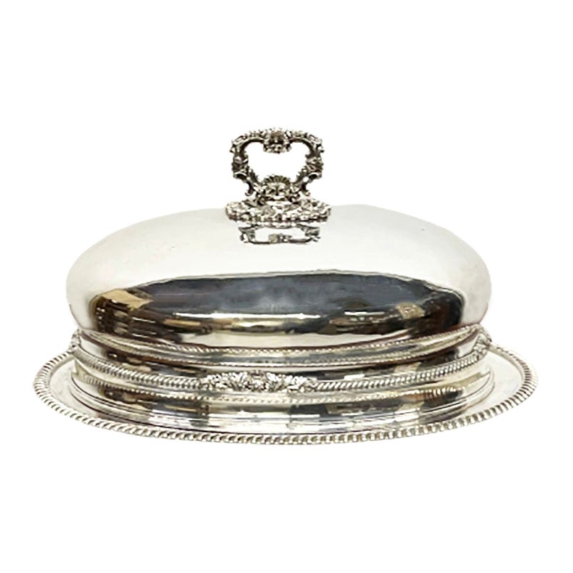 Large Oval Domed Dish or Food Cover, Silver Plated