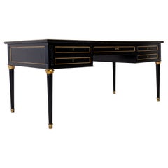 1950s French Louis XVI-Style Ebonised Desk