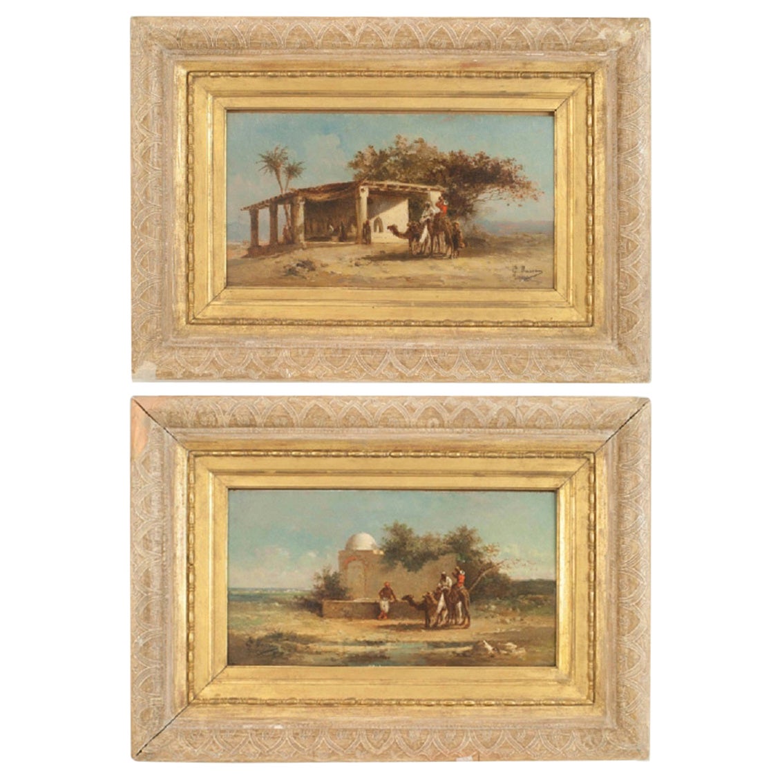 Pair of Victorian Middle Eastern Scene Oil Paintings