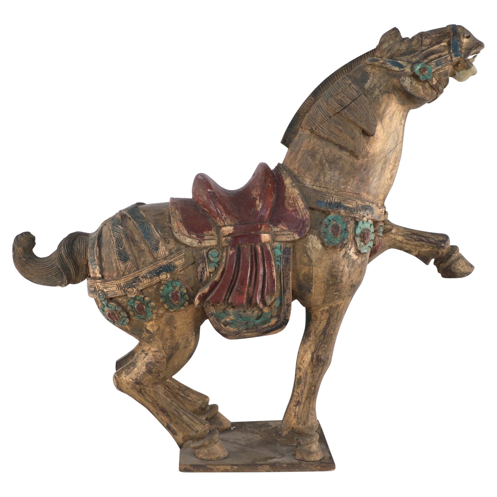 Chinese Hand-Carved Wooden Horse Figure
