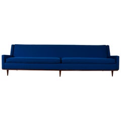 Milo Baughman for Thayer Coggin Mid Century Blue Sofa