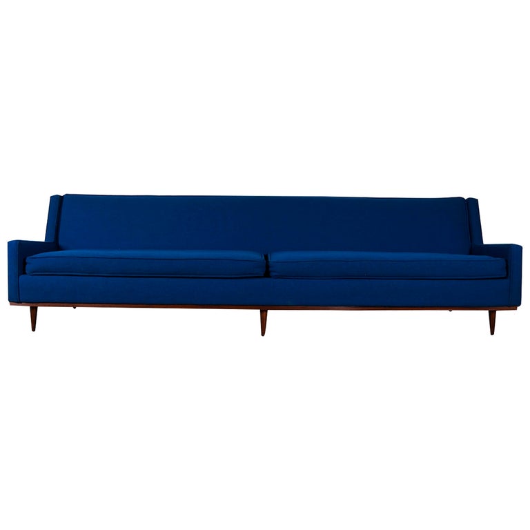 Milo Baughman for Thayer Coggin Mid Century Blue Sofa For Sale