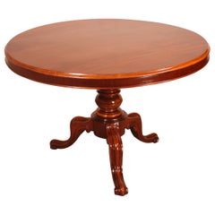 Round Mahogany Table with Central Foot -19th Century, France