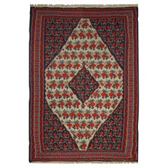 Azerbaijan-Kelim-Teppich, handgewebter Flachgewebe-Wollteppich, 116x162 cm