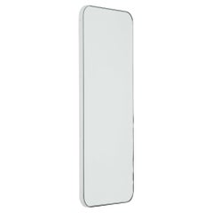 Quadris Rectangular Modern Mirror with a White Frame, Customisable, Small