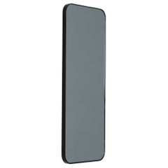 Quadris Black Tinted Rectangular Mirror with a Black Frame, Medium