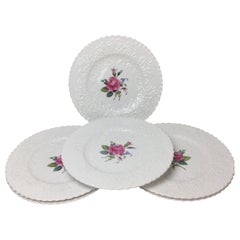 Set of Six Spode Bridal Rose Dinner Plates