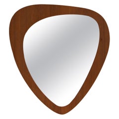 Swedish, Organic Wall Mirror, Teak, Mirror Glass, Sweden, 1950s